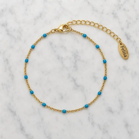 Blauwe dots armband