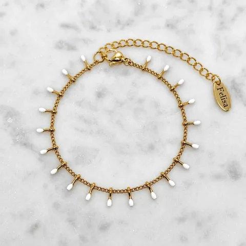 Boho staafjes armband - wit