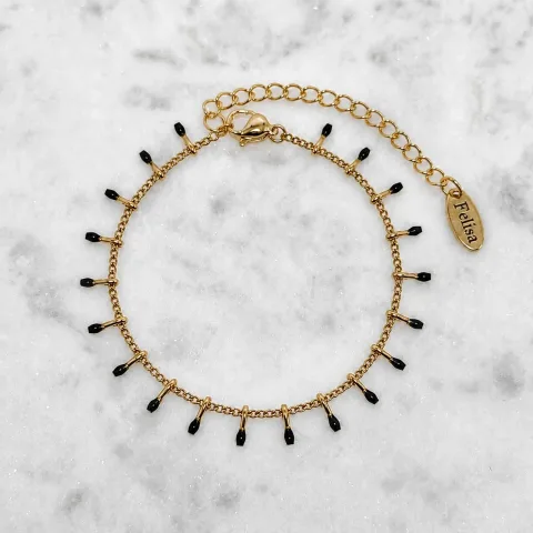 Boho staafjes armband - zwart