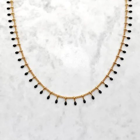 Zwarte boho ketting