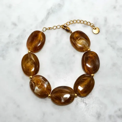 Bruine candy armband