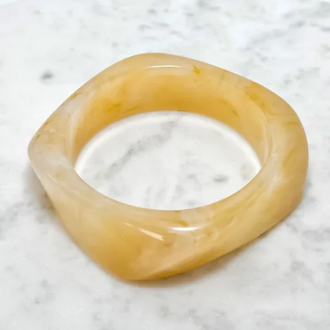 Butter-yellow bangle armband