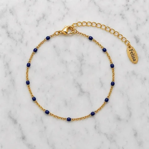 Marine-blauwe dots armband