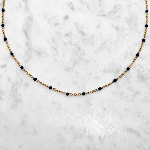Marine-blauwe dots ketting