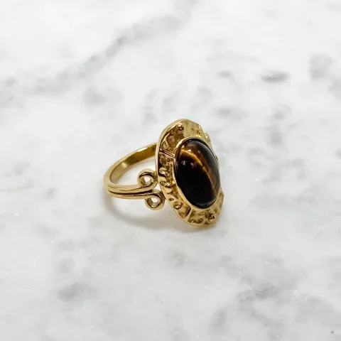 Vintage ring bruine edelsteen