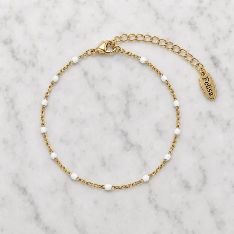 Witte dots armband