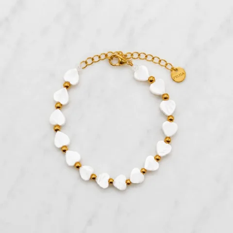 Witte hartjes armband