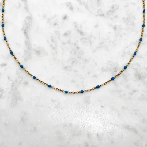 Blauwe dots ketting