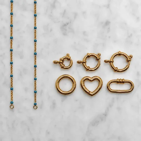 Blauwe dots ketting