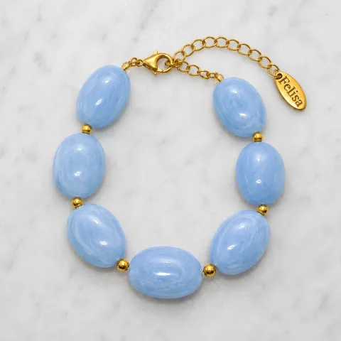 Blauwe candy armband