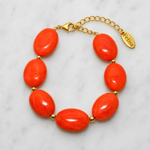 Oranje candy armband