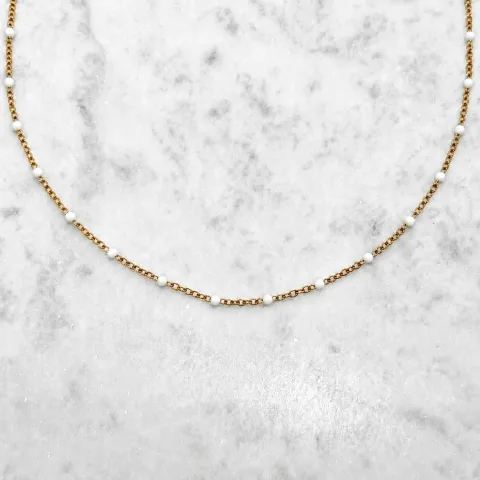 Witte dots ketting