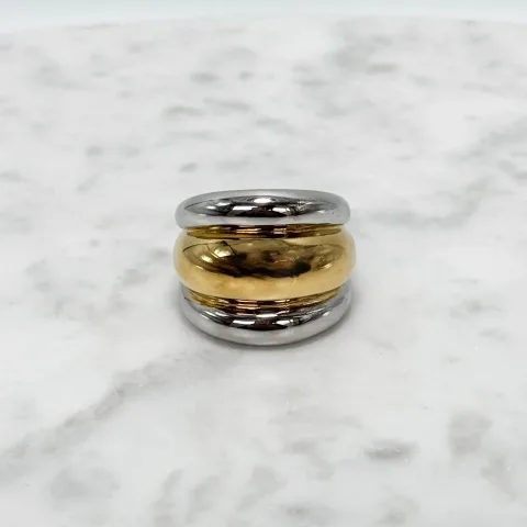 Goud en zilver statement ring
